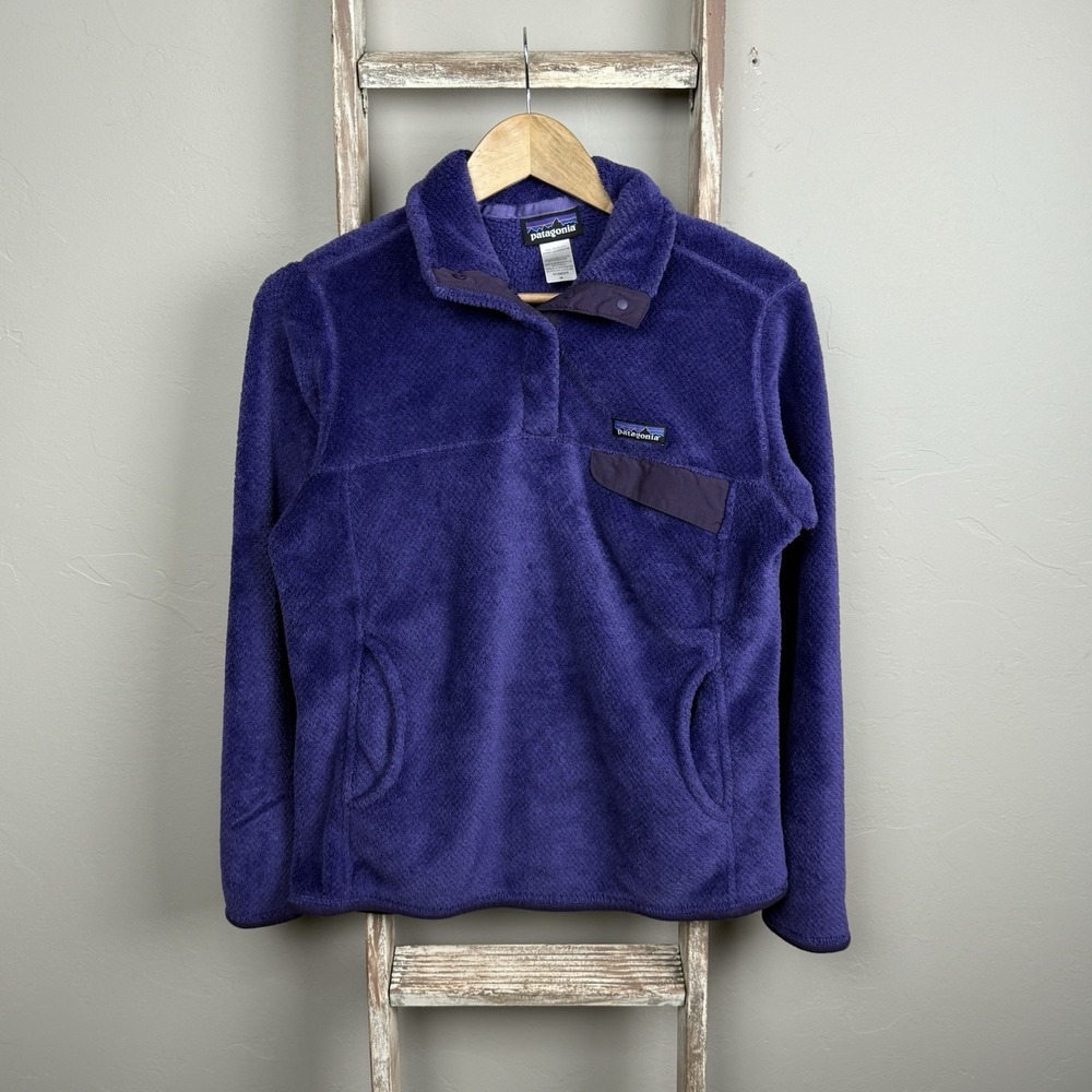 Womens Patagonia Purple Fleece Quarter Snap Pullover Jacket Me